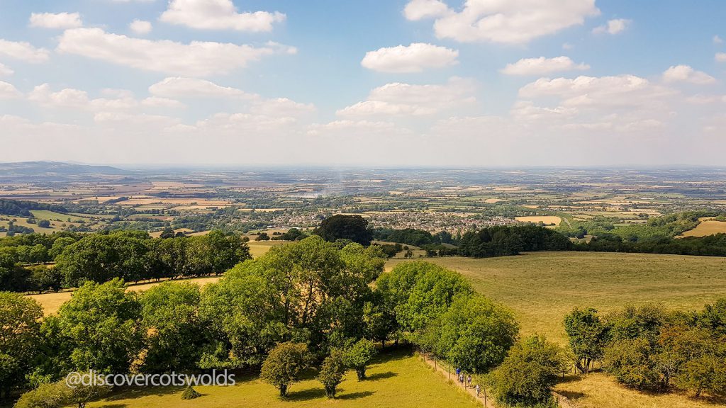 The village of Broadway, Cotswolds as viewed from the top of Broadway Tower