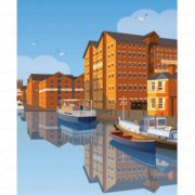 Illustration of Gloucester docks