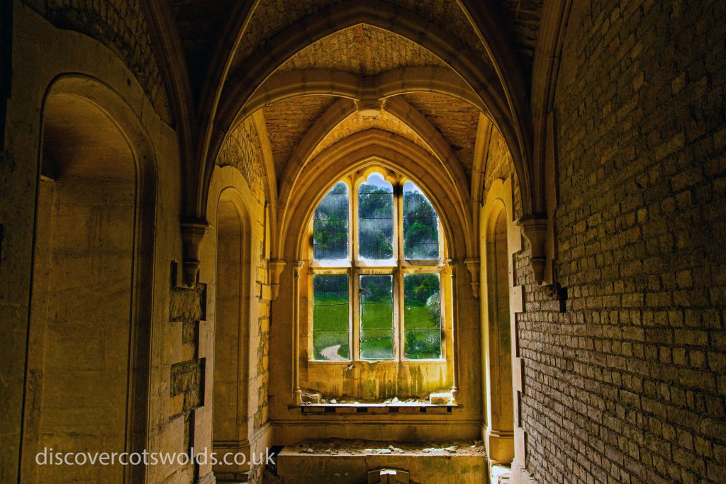 Window at Woodchester Mansion looking out to the road