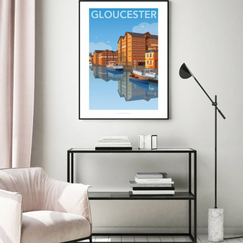 Illustrated image of Gloucester Docks