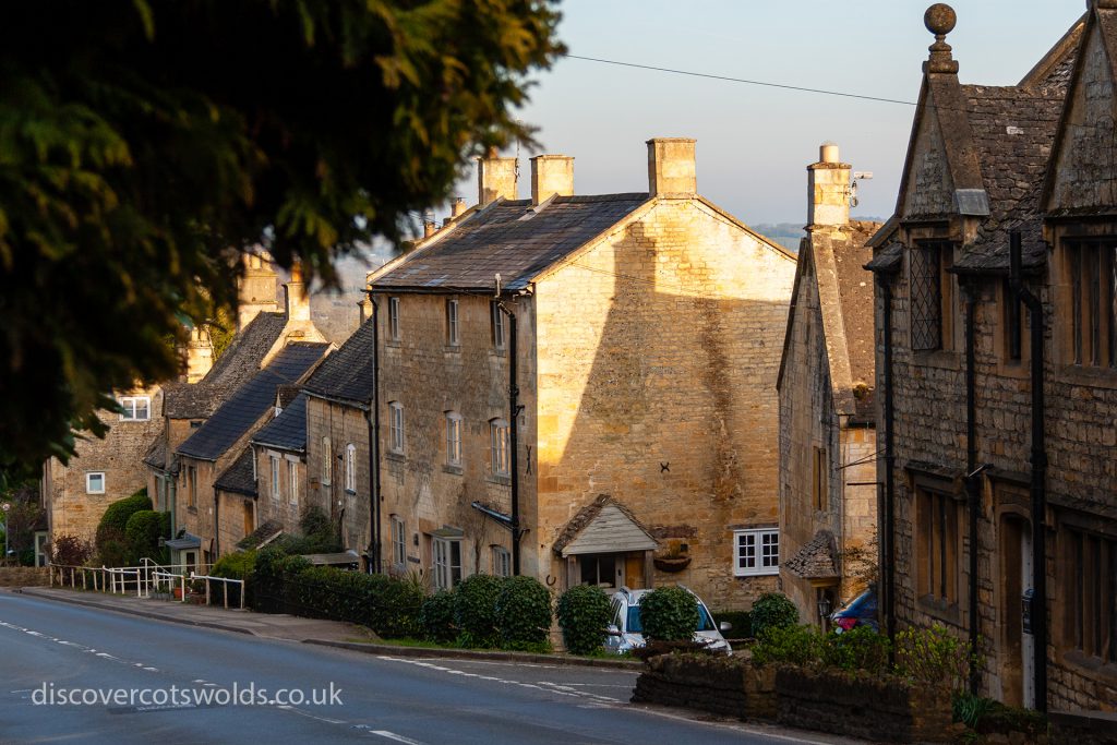 Houses alongside the A44 in Bourton on the Hill