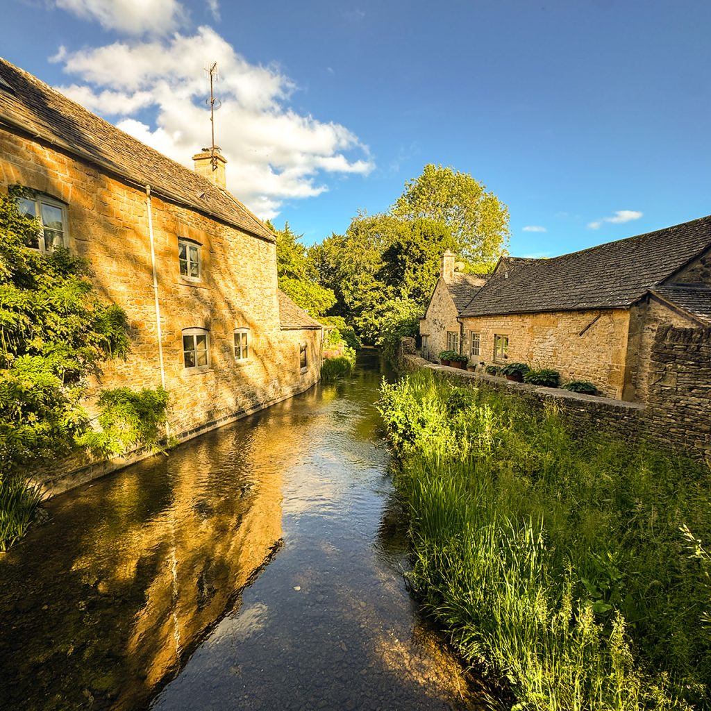 Stream running through the middle of Naunton