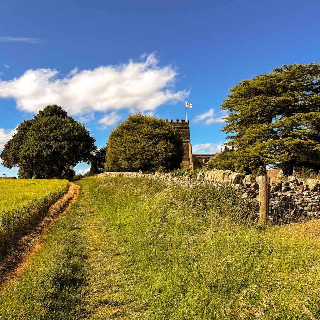 Leaving Guiting Power near the church