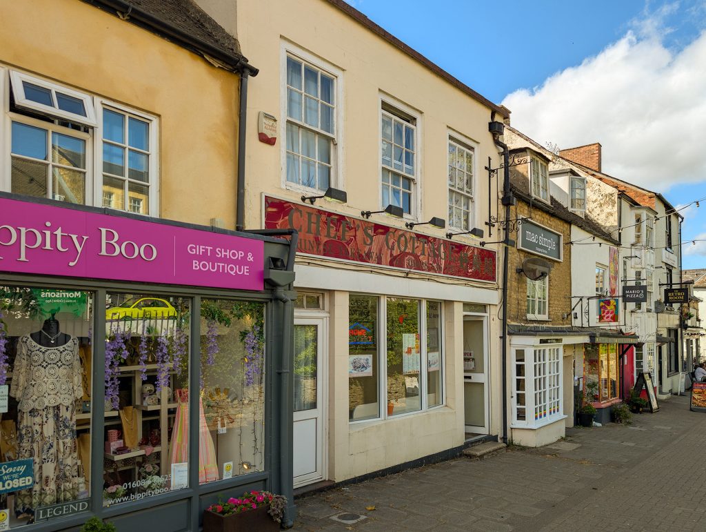 Independent shops on the Market Place in Chipping Norton