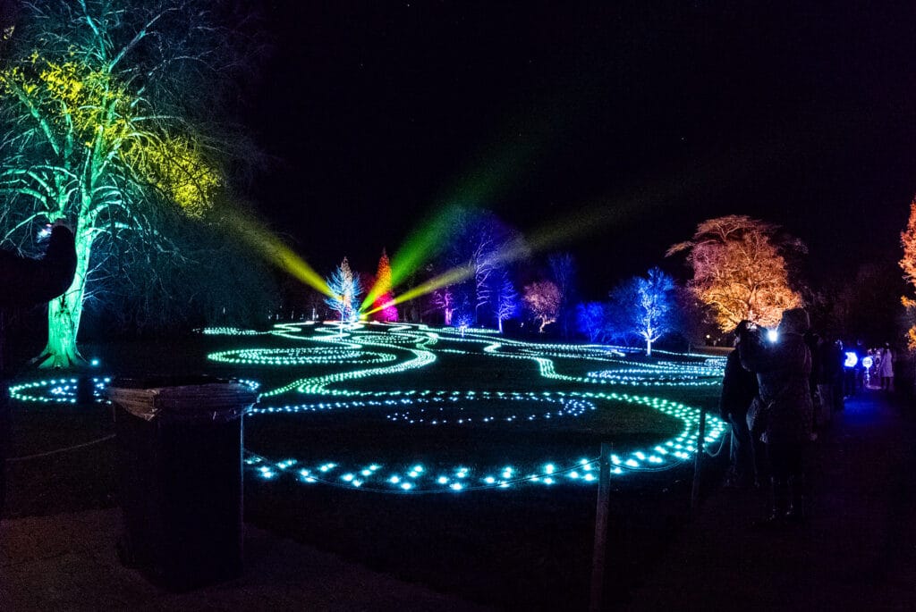 Christmas light trail at Blenheim Palace