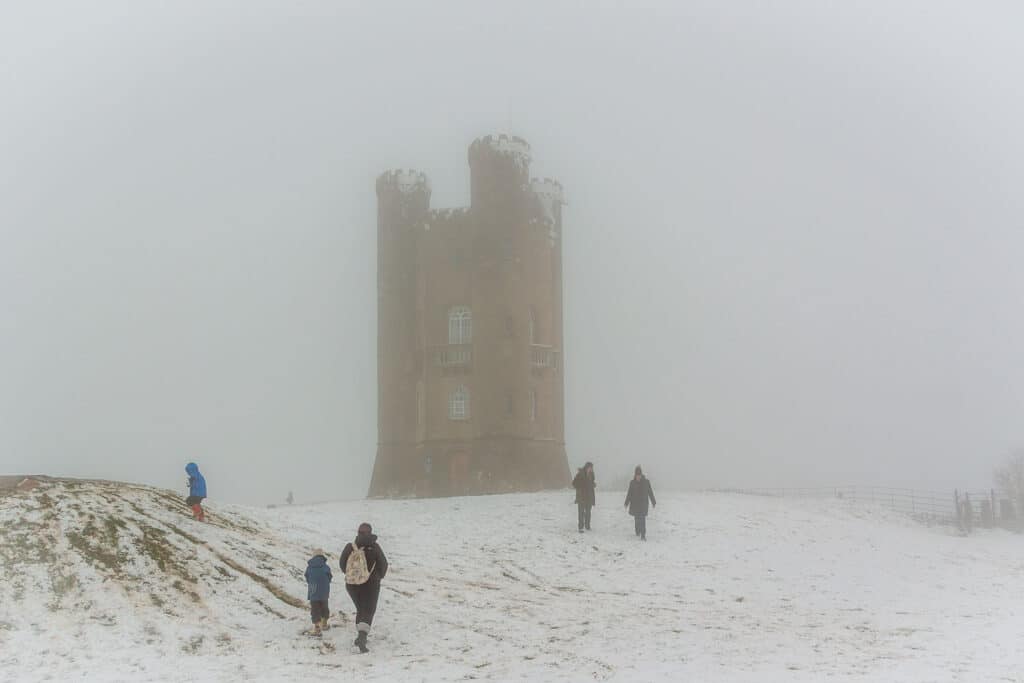 Broadway Tower in the snow